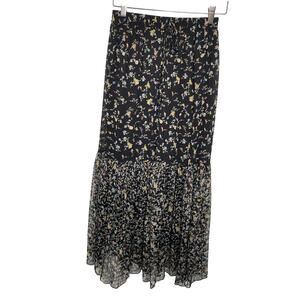 Andi + James Black Floral Maxi Skirt